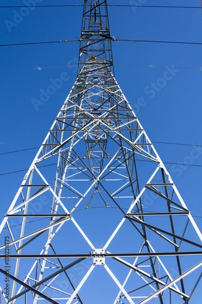 Fototapeta Towers and high-voltage electrical wiring