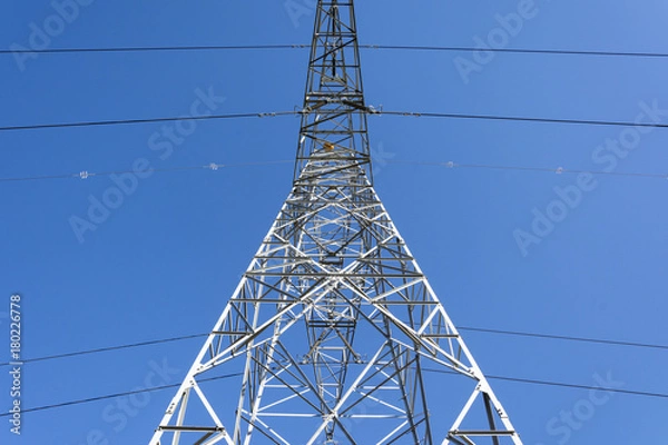 Fototapeta Towers and high-voltage electrical wiring
