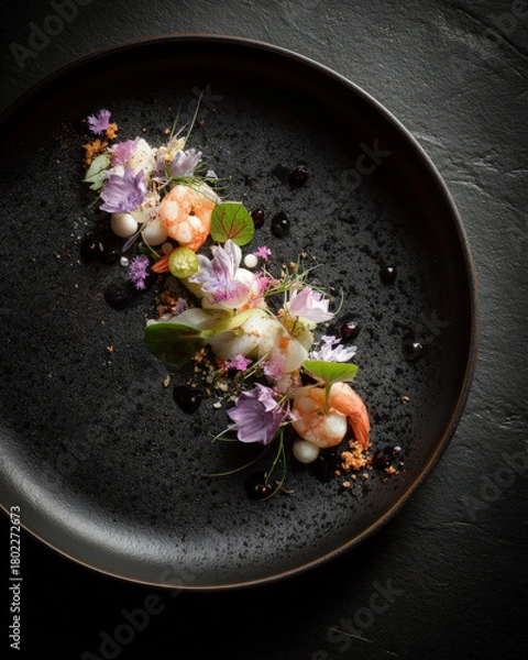 Obraz elegant minimal plated dish on a white background