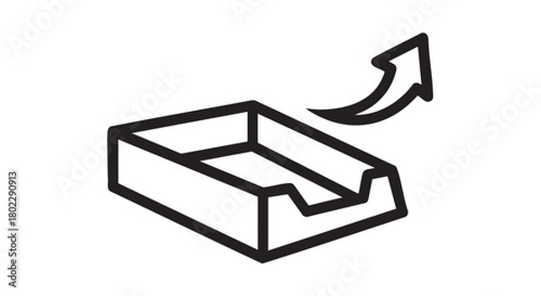 Obraz ## **23. Outbox tray sending outline icon vector**

