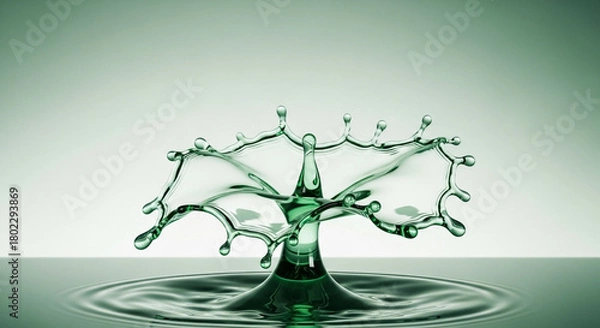 Fototapeta Spectacular water splash frozen in time, forming an intricate crown shape