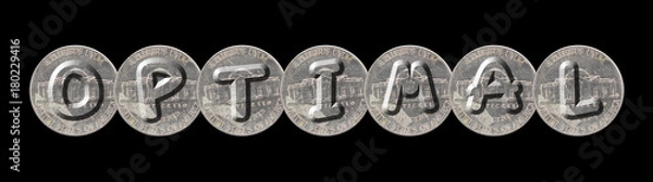 Fototapeta OPTIMAL – Coins on black background