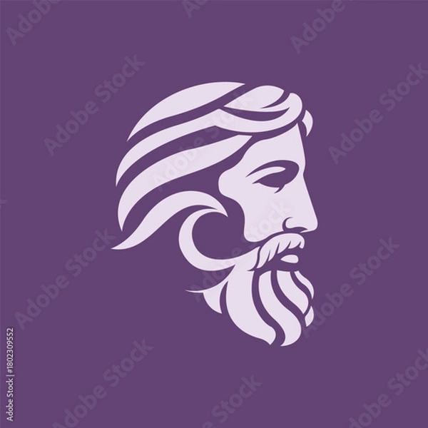 Obraz God Poseidon Trident Logo Illustration