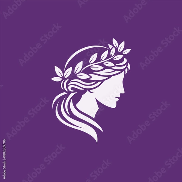 Obraz Simple Goddess Athena Face Logo