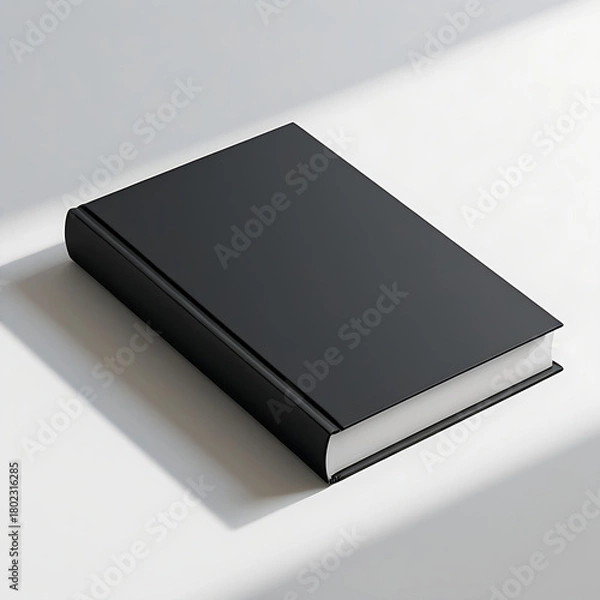 Obraz Closed black book object isolated on a blank white background for education and office business