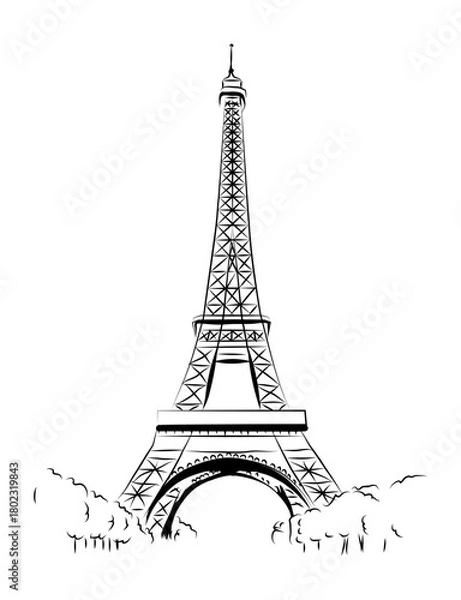 Obraz eiffel tower vector on transparent background