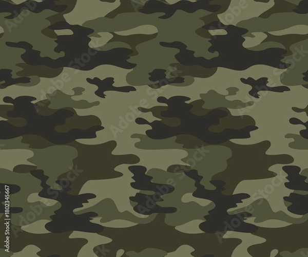 Obraz Seamless camouflage pattern, army vector khaki background, modern texture
