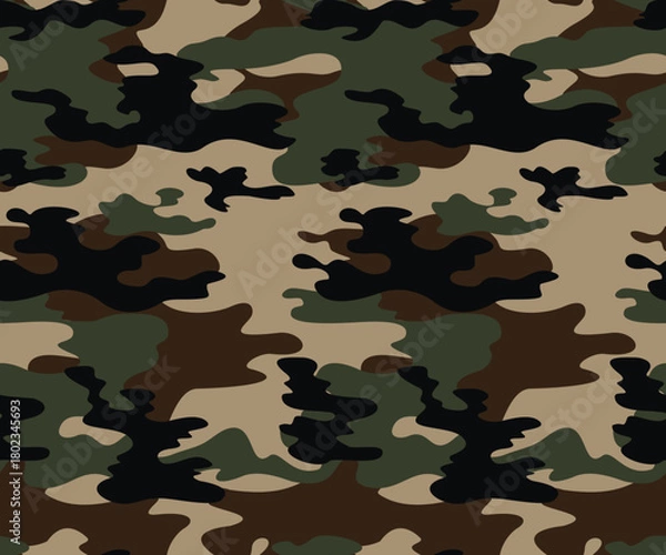 Obraz Army camouflage pattern seamless vector background, forest hunting design