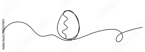 Obraz Easter Egg Icon set, Easter Egg Vector with black Line, Egg continues one line drawing of eggs in abstract shape, vector illustration design elements for easter holidays, line egg vector, easter egg,
