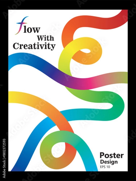 Fototapeta creative gradient flowing lines , poster design eps 10