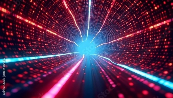 Obraz Step into a futuristic world with this stunning digital tunnel.
