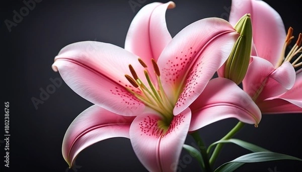 Obraz vibrant pink lily flower in full bloom
