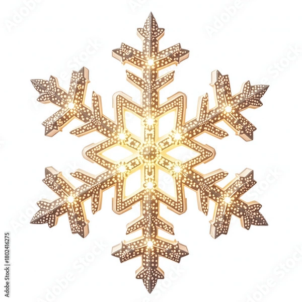 Obraz golden snowflake isolated on white background