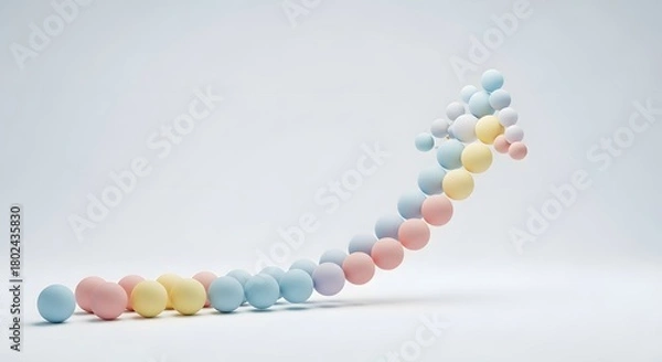 Obraz Easter eggs arranged in an upward trending arrow shape symbolizing growth and success