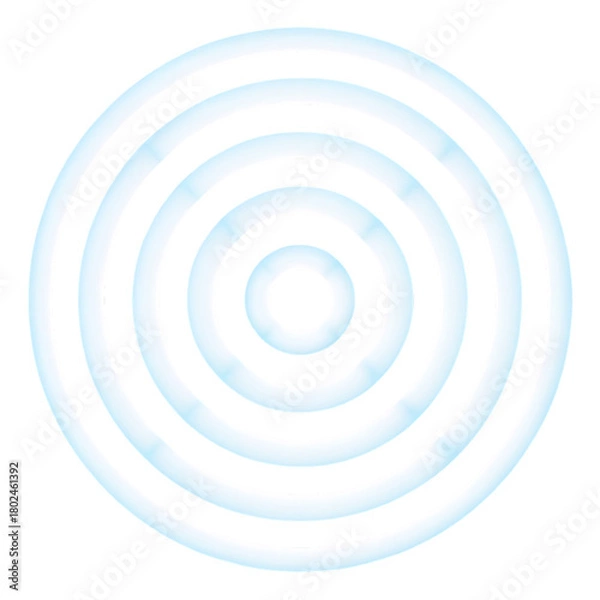 Fototapeta Symmetrical Concentric Blue and White Rings on circle pattern isolated on a transparent background