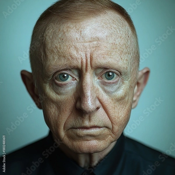 Obraz Intriguing portrait of a serious elderly man with unique features and soulful expression