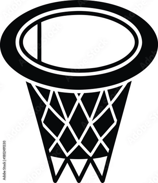 Obraz  Basketball hoop silhouette Basketball net ring illustration