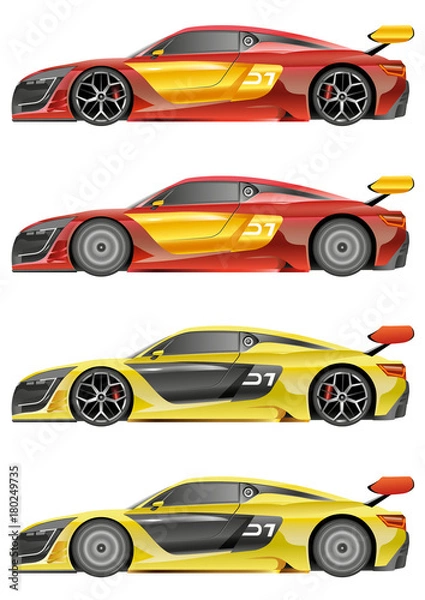 Obraz Voiture de course (EPS détouré - A3)