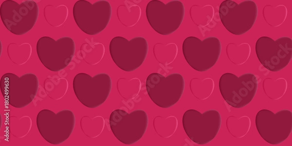 Fototapeta Romantic Two-Tone 3D Heart Pattern