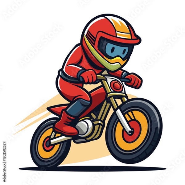 Obraz Young man riding a motorcycle on the road