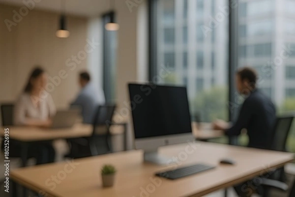 Obraz Ambiente de escritório com fundo desfocado. 