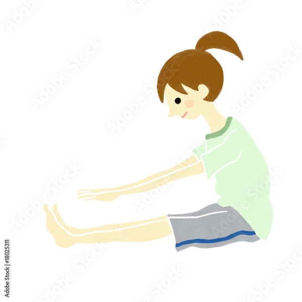 Obraz ストレッチをする女性