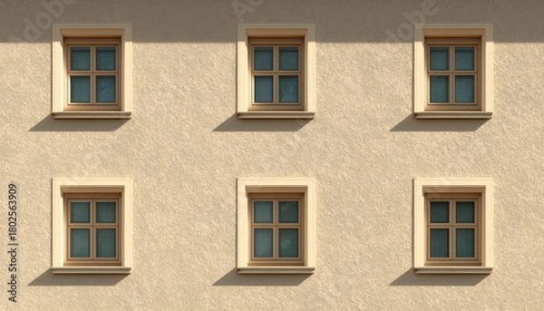 Fototapeta Design Of Windows With Intricate Geometric Patterns And Shapes As Decoration For An Architectural Feature. Known As Window Pattern Or Window Design.