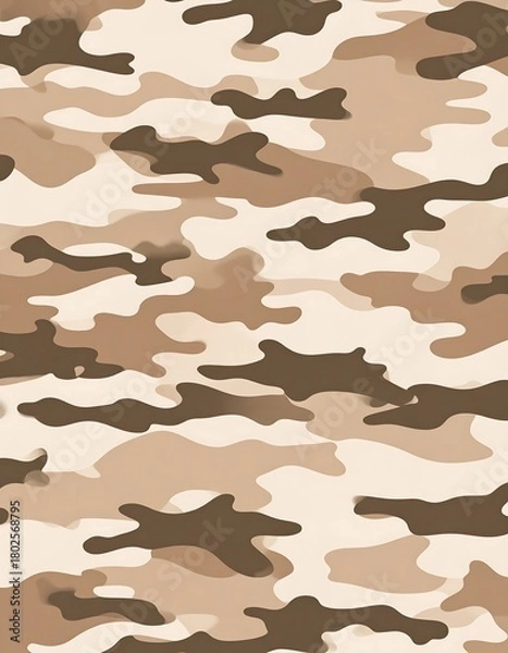 Fototapeta Close-up of a seamless camouflage pattern in various shades of brown