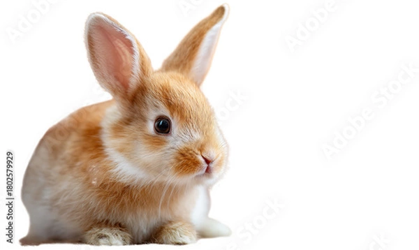 Fototapeta Easter. Rabbit on a white transparent background.