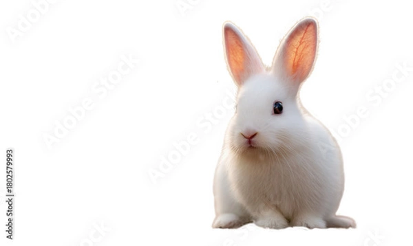 Fototapeta Easter. Rabbit on a white transparent background.