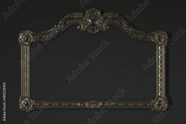 Obraz Classic frame on a black background. 3d rendering.