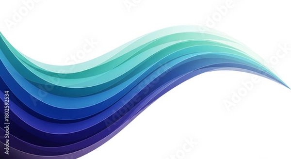 Fototapeta Abstract flowing lines isolated on transparent background