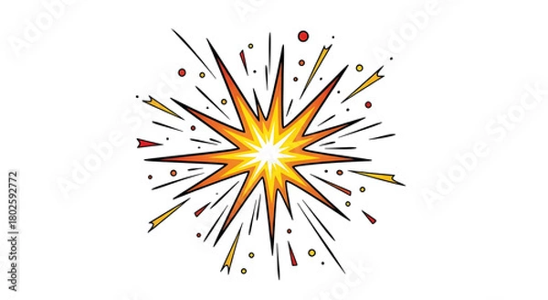 Fototapeta Comic book explosion effect isolated on transparent background