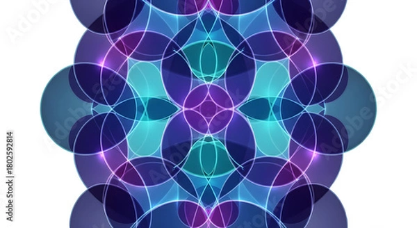 Fototapeta Abstract geometric light pattern isolated on transparent background