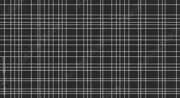 Fototapeta Seamless grid pattern composed of thin white lines against a dark background