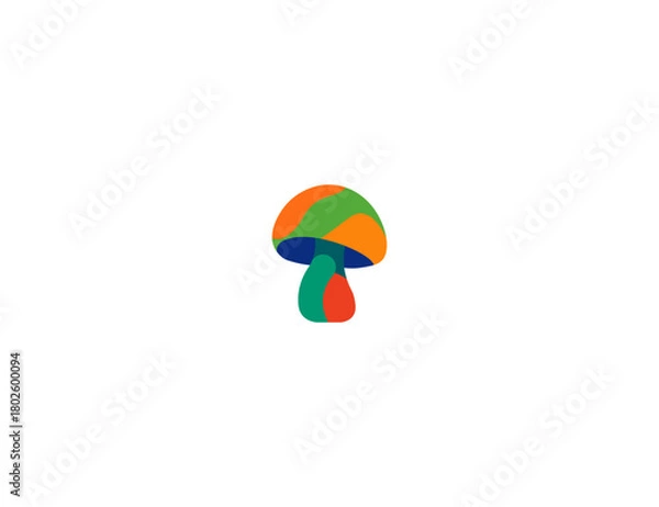 Obraz Cartoon mushrooms. Vector illustration, print for background, print on fabric, paper, wallpaper, packaging.	
