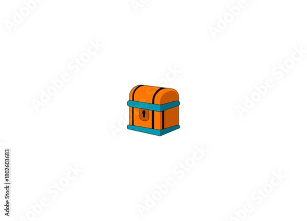 Obraz Vector illustration of a cartoon chest in retro style