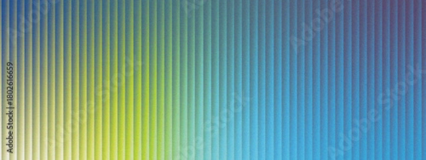 Fototapeta Vertical Blinds Abstract Background Gradient Blue to Yellow Green Texture Grain Noise Backdrop
