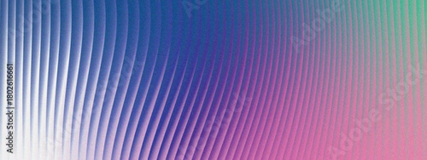 Obraz Abstract vertical ribbed background texture with vibrant blue to pink purple gradient and film grain overlay design element