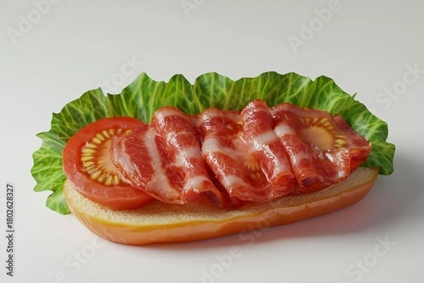 Fototapeta Fresh  tomatoes, green salad, and raw healthy vegetables on a white background dinner meal