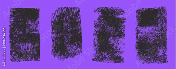 Obraz Set of grunge textures. Hand drawn printmaking overlays. Grange urban backgrounds.