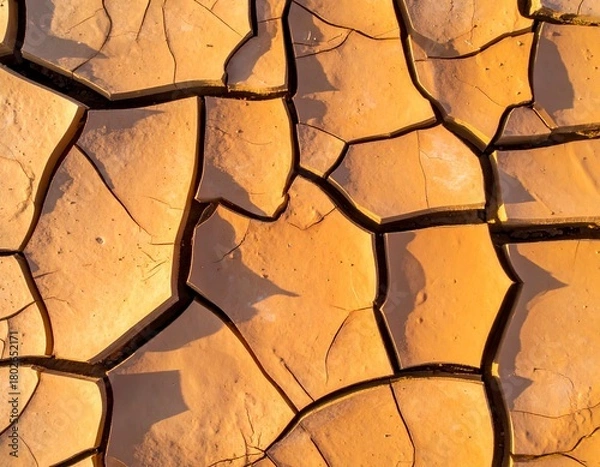 Obraz Cracked Dry Earth Texture. Generated image