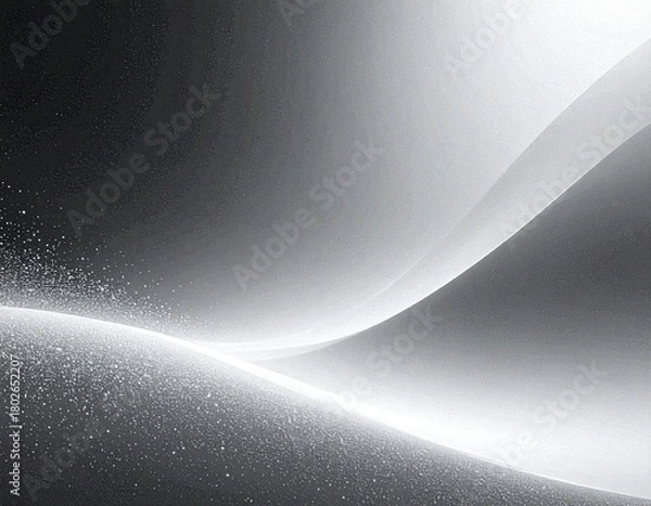 Obraz Black and White Abstract Flowing Waves. Generated image