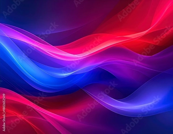 Obraz Colorful Abstract Light Waves Background. Generated image