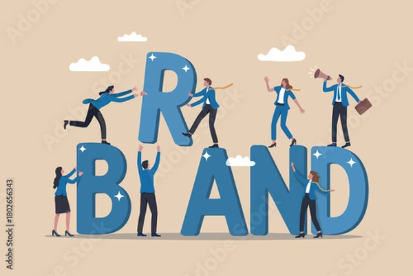 Fototapeta Collaborative team building a powerful brand image and identity