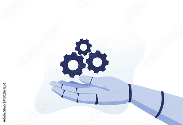 Obraz Agentic AI artificial intelligence vector illustration. Robotic processes automation data analysis, Procurement