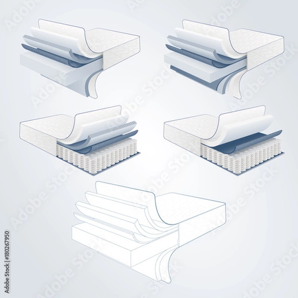 Obraz vector set mattress section on layers