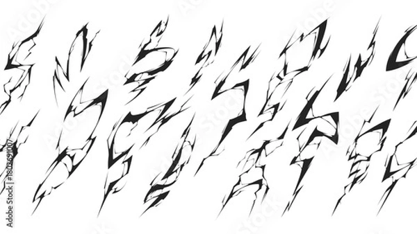 Obraz Black lightning silhouettes, ground cracks