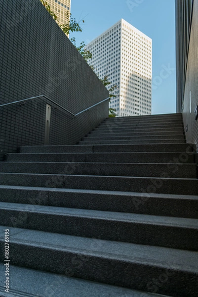 Obraz コンクリート素材の階段テクスチャ