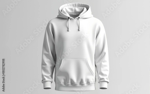 Fototapeta Mockup white hoodie for online store advertising and design presentation. High quality